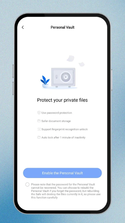 Terabox mod apk personal vault image